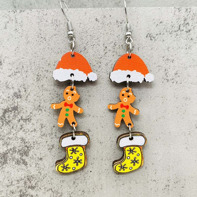 Wholesale Christmas Wood Earrings